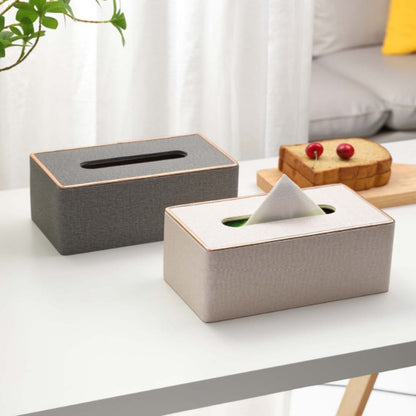 Leather gold tissue box