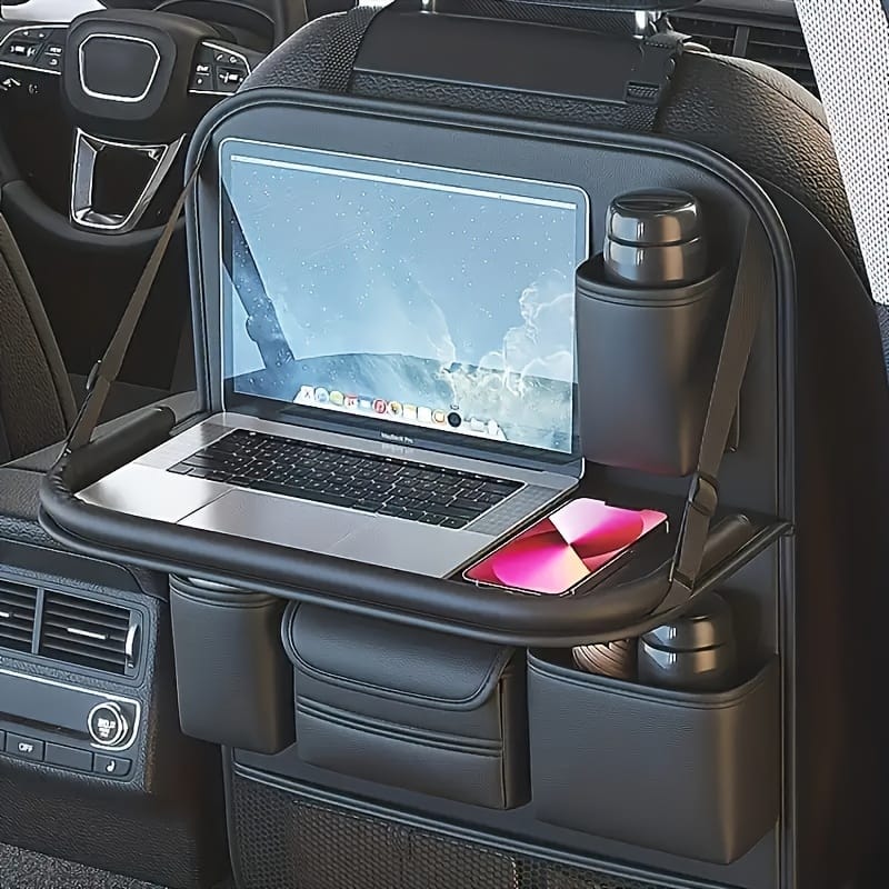 Car back seat organizer with Folding Tray