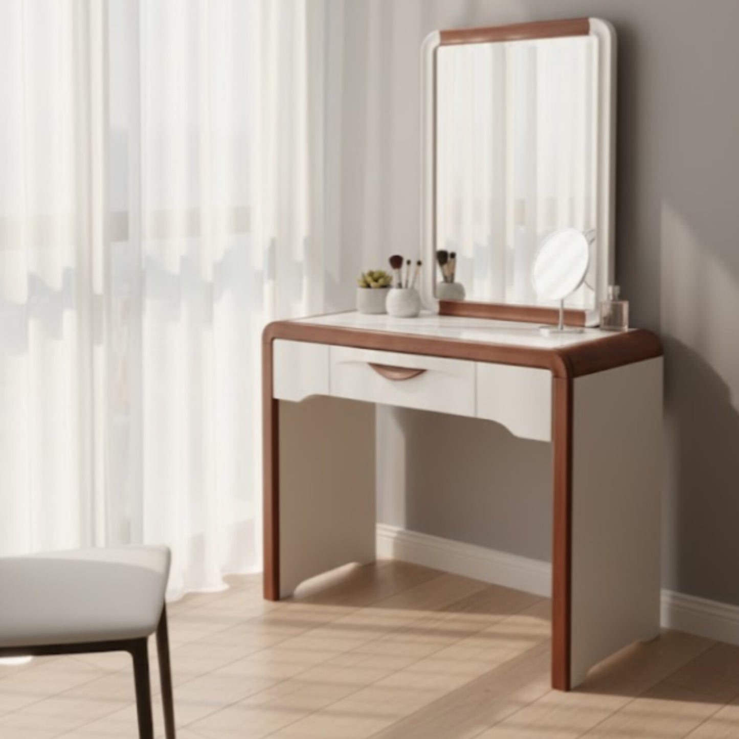 Dressing table with mirror