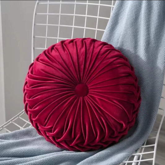 Round velvet decorative pillow