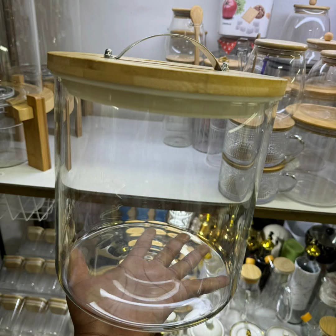 Glass Storage Jar with Airtight Bamboo Lid