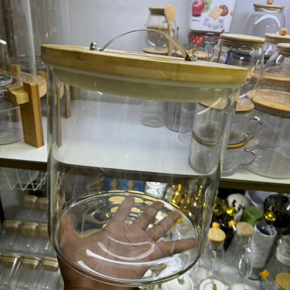 Glass Storage Jar with Airtight Bamboo Lid