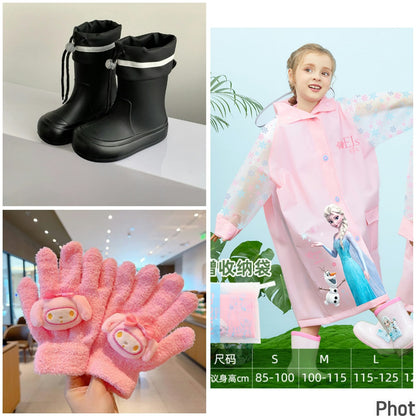 3Pcs Childrens Winter Combo Set| Gloves,Raincoat, Gumboots