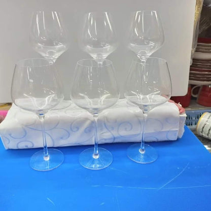6Pc  Slanted wine glasses