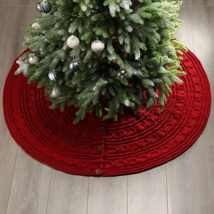 Christmas knitted tree skirt