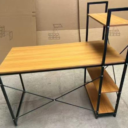Minimalist Work Station Desk with Shelves  Gha Wooden