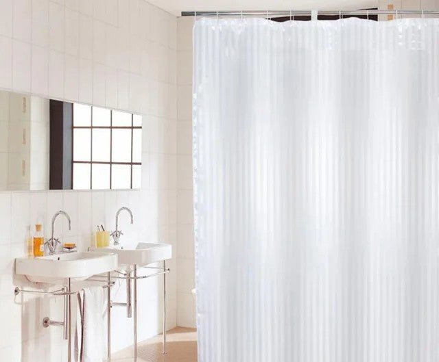 Stripped shower curtain
