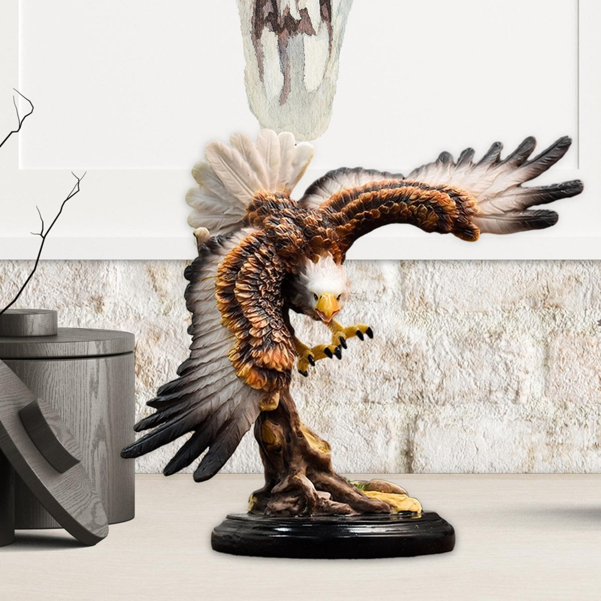 Wooden Resin Eagle Decor
