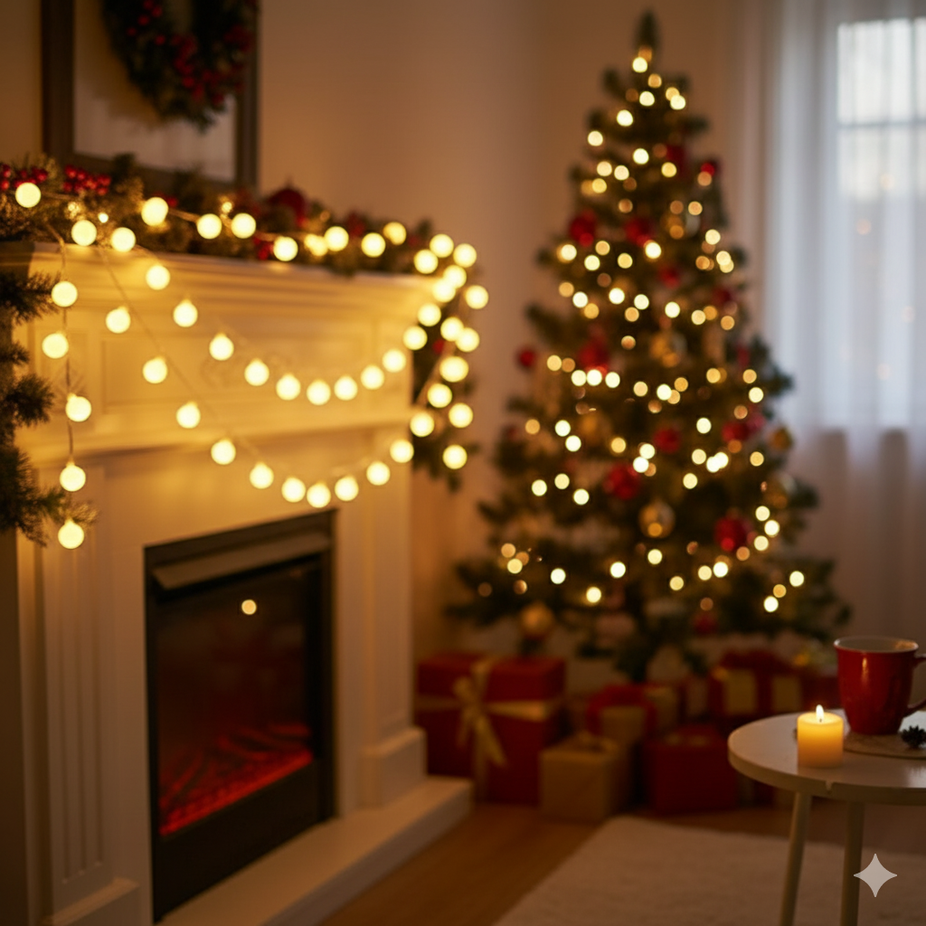 6-Meter Indoor/Outdoor Warm White LED Globe String Lights