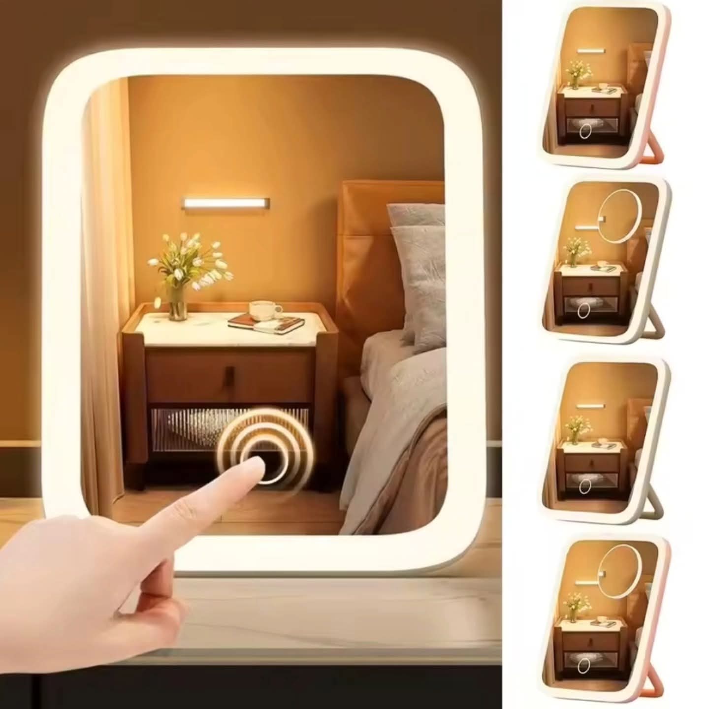 Rechargeable Led travel makeup mirror