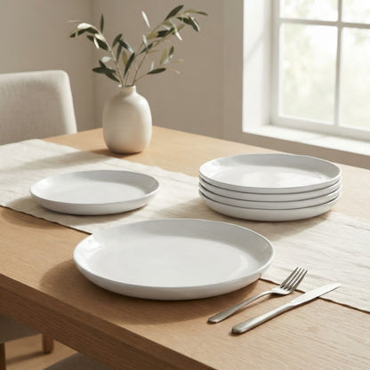 6Pc Set Round Saucer Salad Dinner Plates
