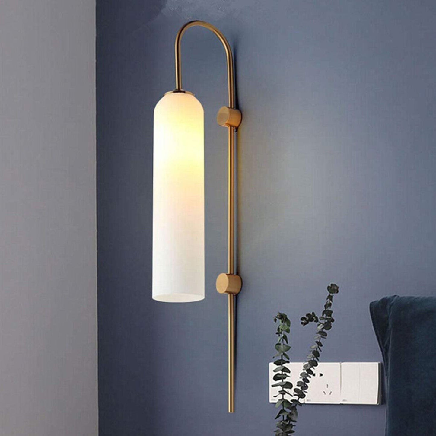 Cylindrical Frosted Glass Wall Sconce Light