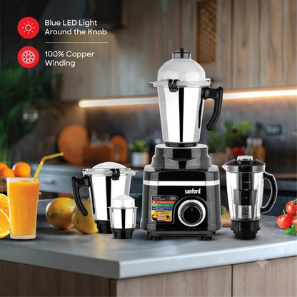 Sanford Mixer Grinder 5 In 1 With 1200W Motor and Stainless Steel Jars - SF5913GM-A