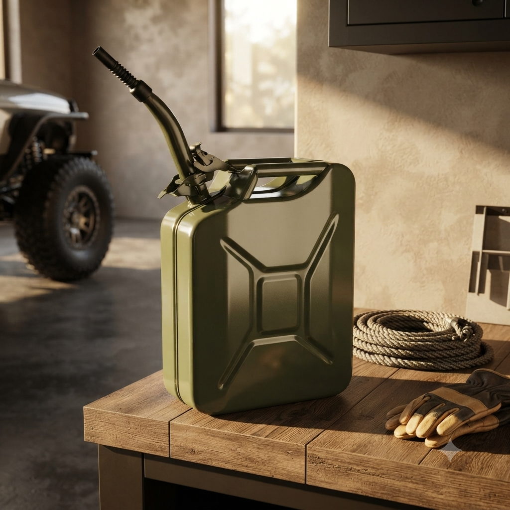 Metallic Fuel  Petrol Diesel  Jerrican with Pouring Spout