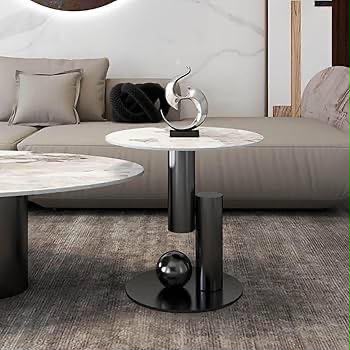 Marble Top Accent Table with Gold Base