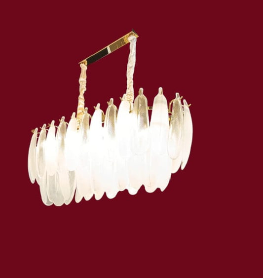 Multi glass feather chandeliers light with 8 bulbs