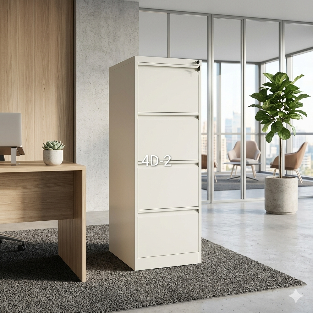 4 Drawer Metallic Office Cabinet with Lock