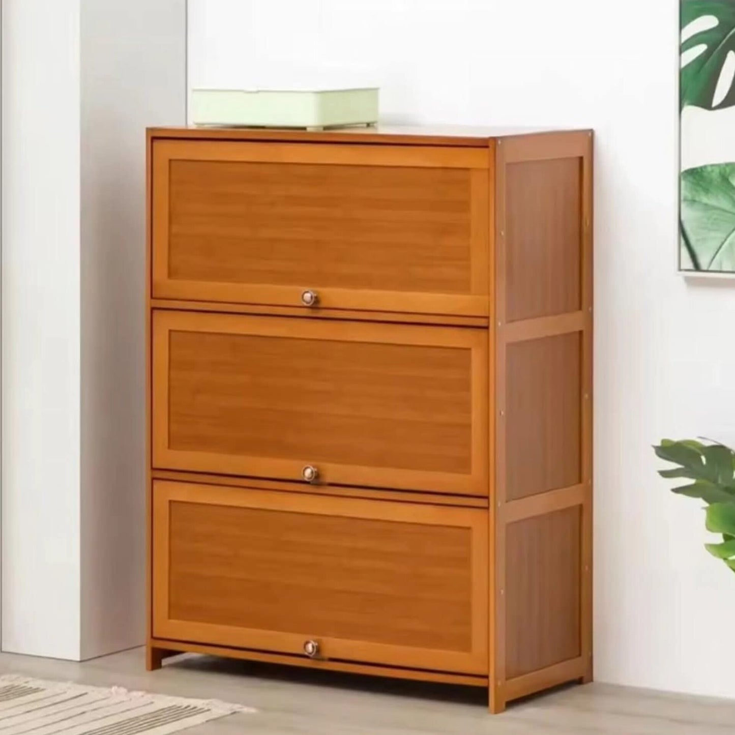 Flip side Bamboo shoe cabinet/storage shelf
