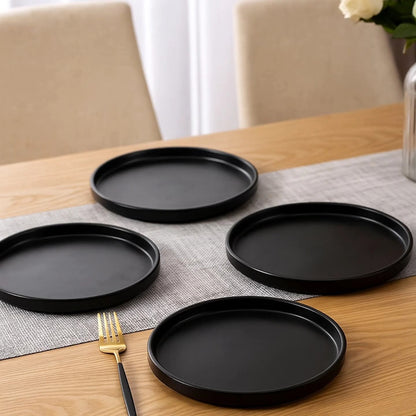 6pcs black ceramic plates