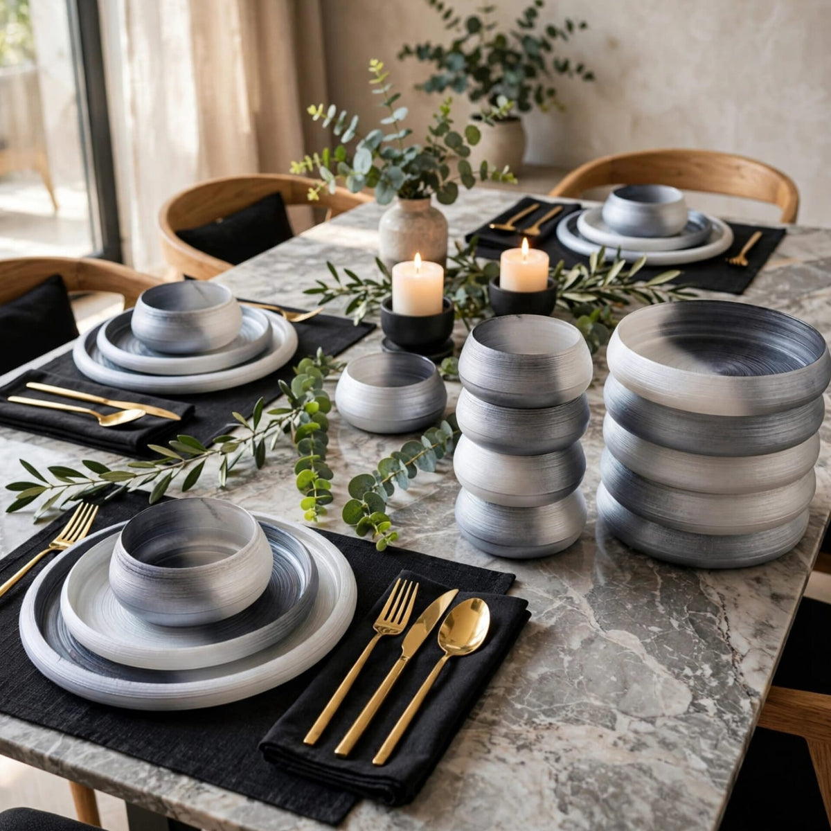 18Pcs Swirl Dinner Set