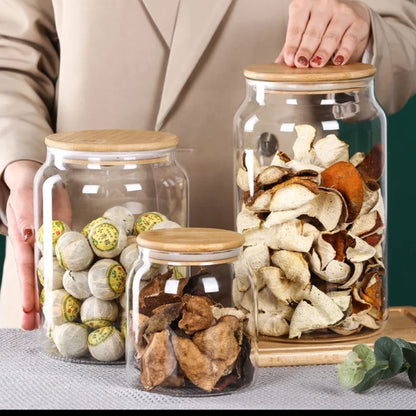 Clear Acrylic Storage Jars with Bamboo Lids