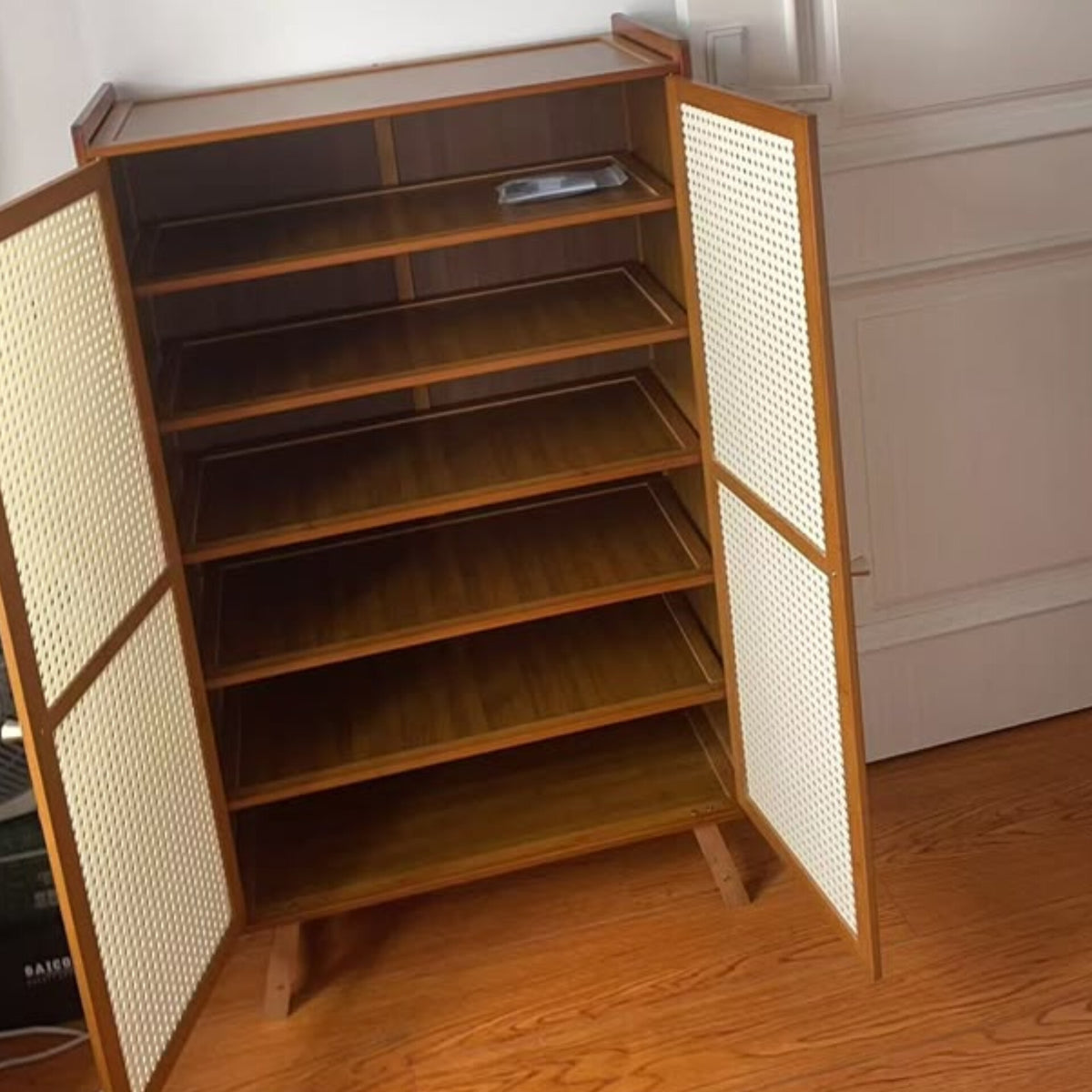 Brown Wooden Shoe Rack Storage Cabinet Gha