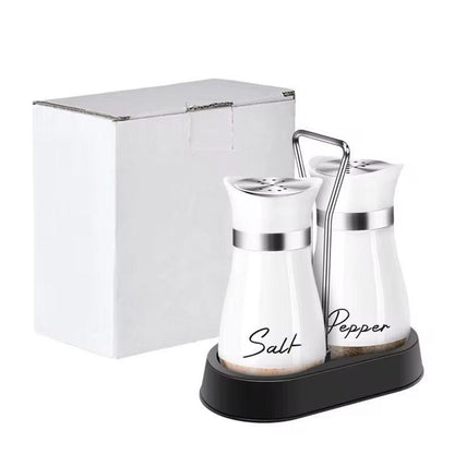 Glass Salt and Pepper Shaker Set with Holder