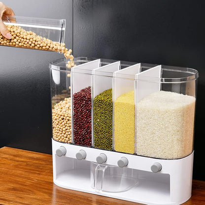 Acrylic Partitioned Rice Cereal Dispenser