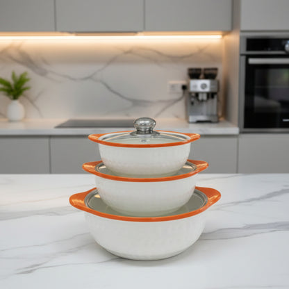 3Pc ceramic soup set