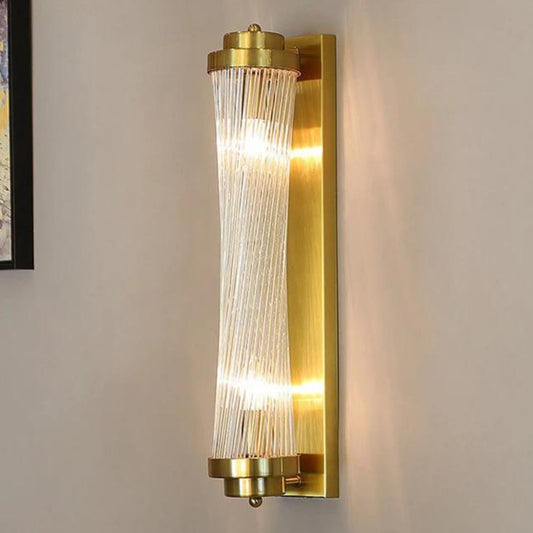 Gold and Spiral Glass Wall Sconce Lamp