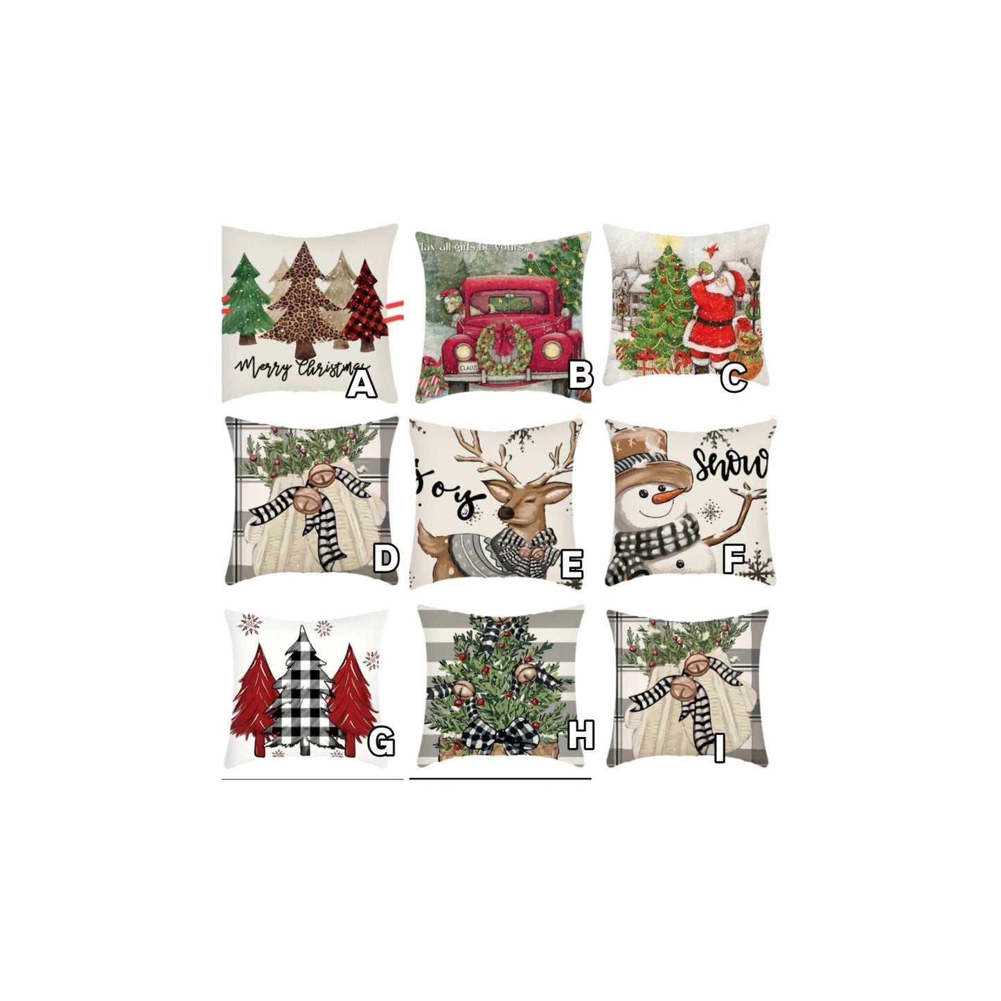 2pcs Christmas  Linen Throw pillow cases