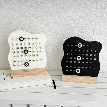 Wooden Perpetual Desktop Calendar