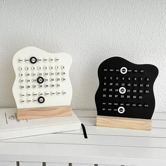 Wooden Perpetual Desktop Calendar