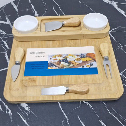 Bamboo Cheese Board and Cutlery Set