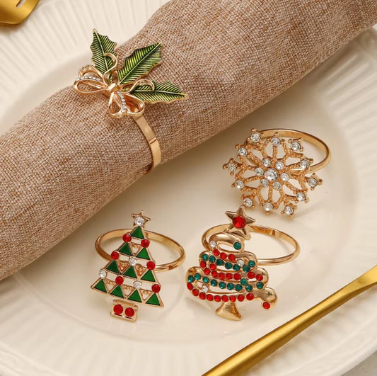 6Pc Christmas Napkin Rings