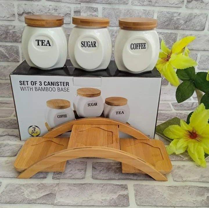 Canister Set with Bamboo Base In Nairobi 