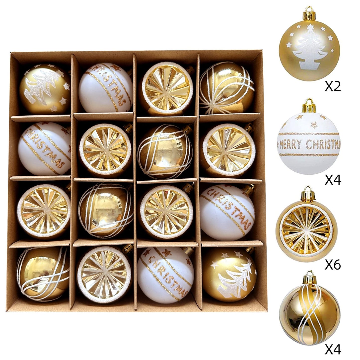 16 Pieces Christmas Ball Ornament 