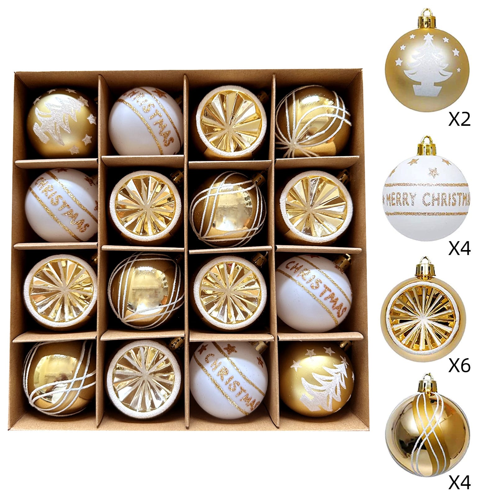 16 Pieces Christmas Ball Ornament 