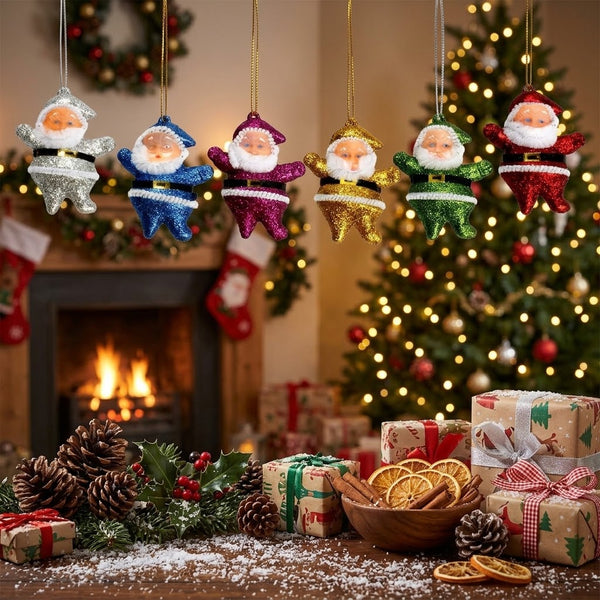 6pcs Colorful Christmas Santa Claus Ornaments