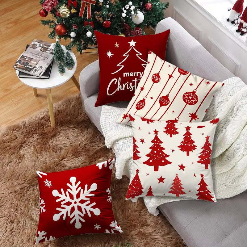 4Pc Set Christmas Cushion Cover 45x45Cm