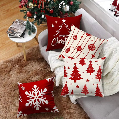 4Pc Set Christmas Cushion Cover 45x45Cm