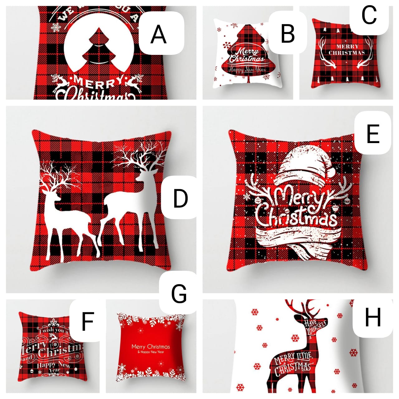 2Pc Christmas Throw Pillow Cases Cushion Covers