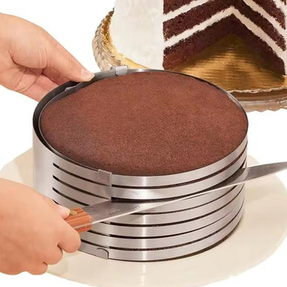 Professional Adjustable Stainless Steel Cake Layer Slicer Ring
