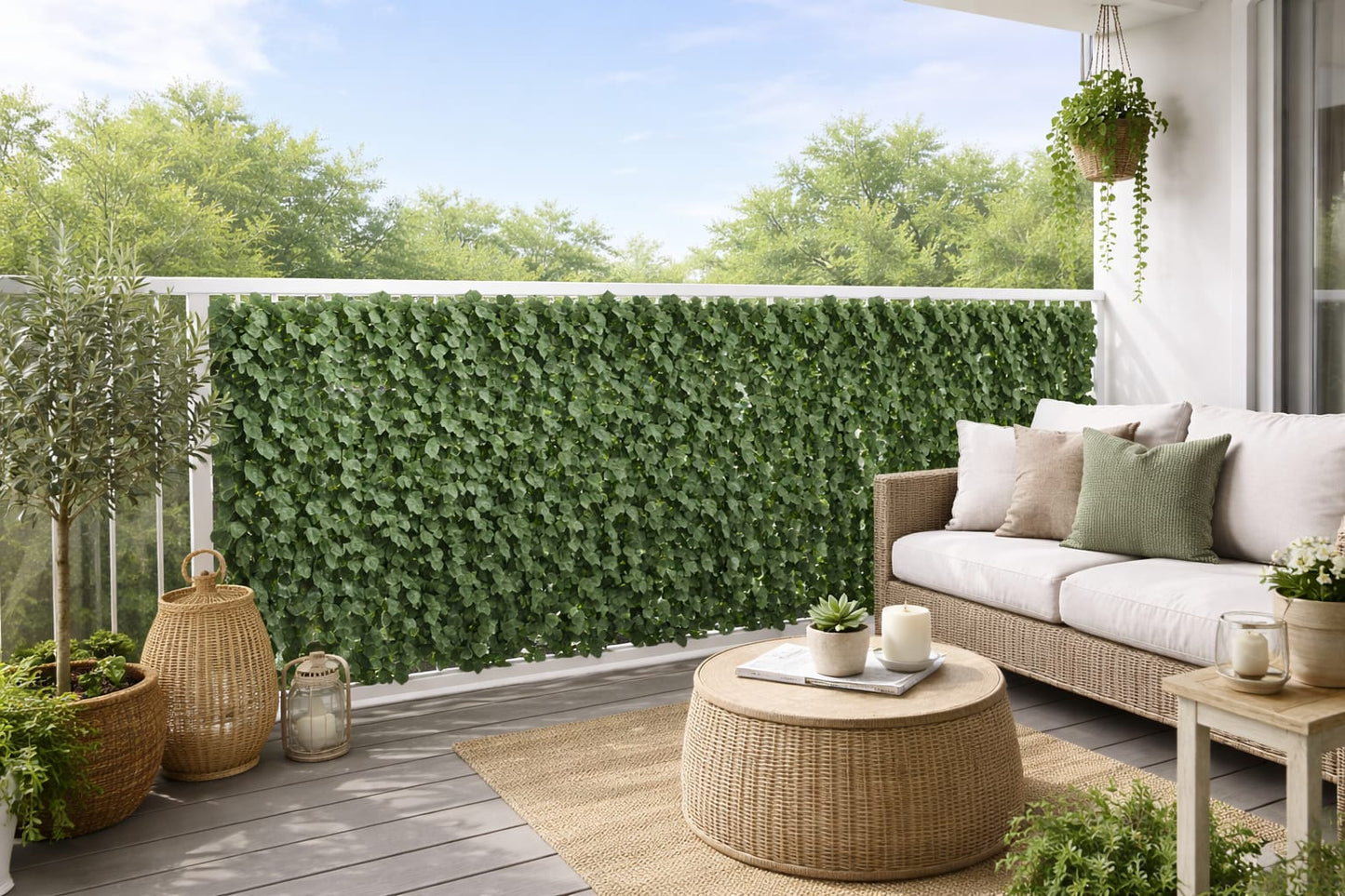 Artificial Leaf Privacy Fence