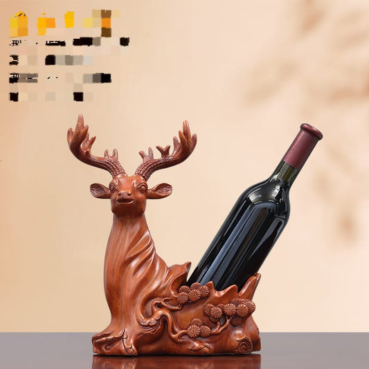 Christmas Deer Wine Bottle Holder Ornament Figurines Decor Gift