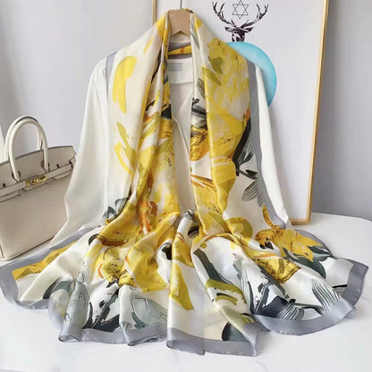 Floral silk scarf