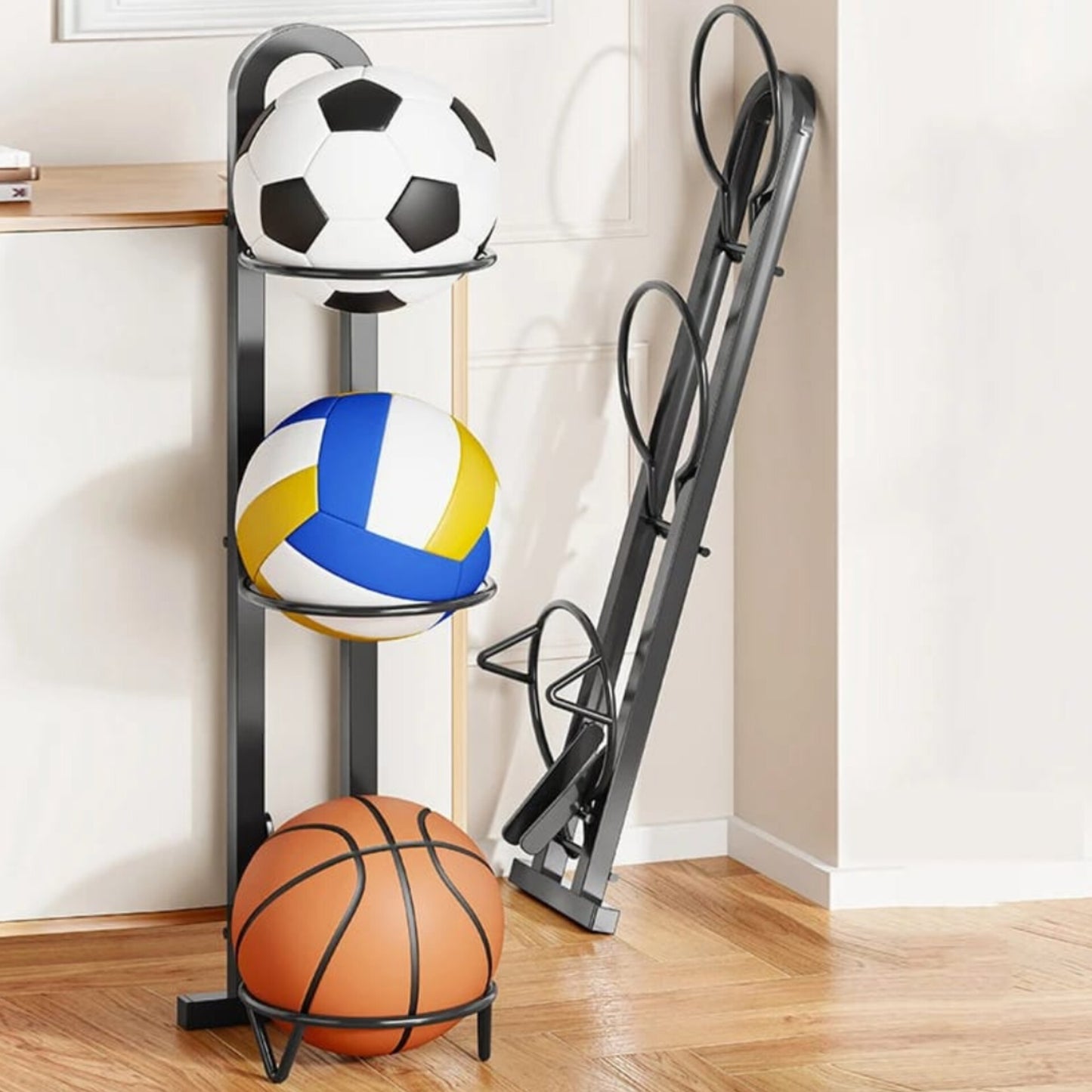 Ball Storage Rack Football and Volleyball Stand Holder