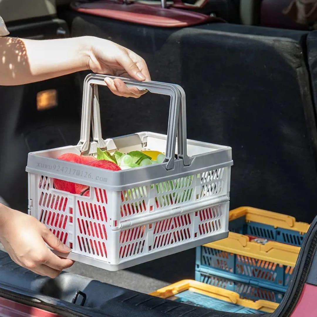 Large foldable /collapsible multifunctional stackable basket with handles