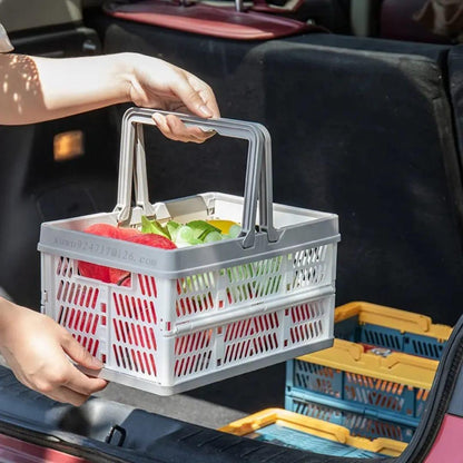 Large foldable /collapsible multifunctional stackable basket with handles