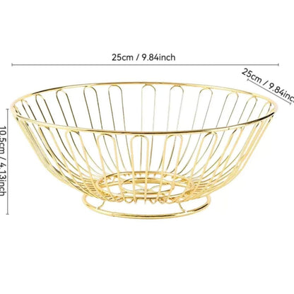 Round Metallic Fruit Basket